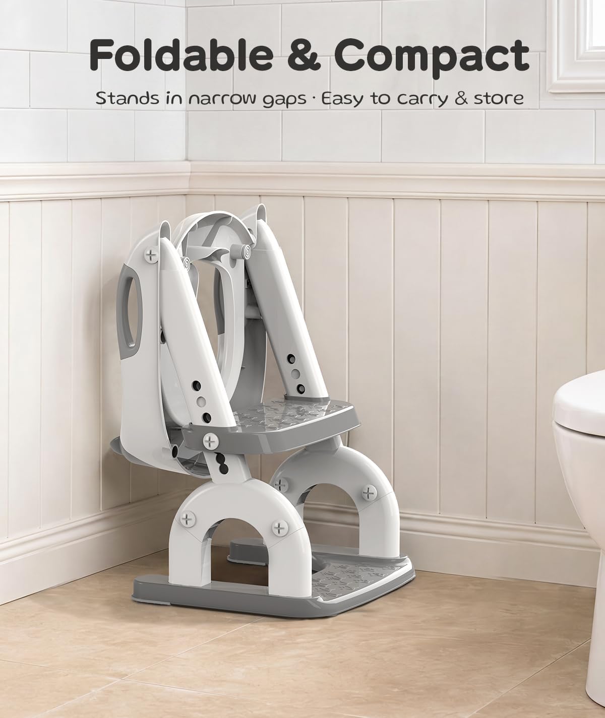 Potty Training Toilet with Step Stool: 2-in-1 8 Heights for Toddler