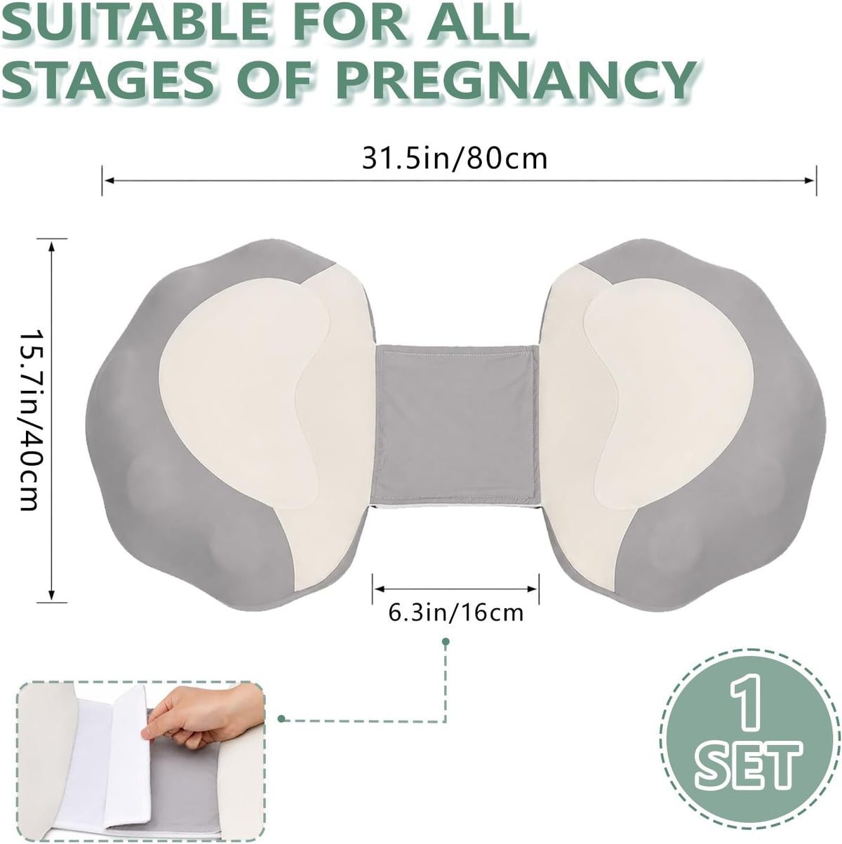 Pregnancy Pillow for Sleeping Cooling Wedge Maternity Body Pillow