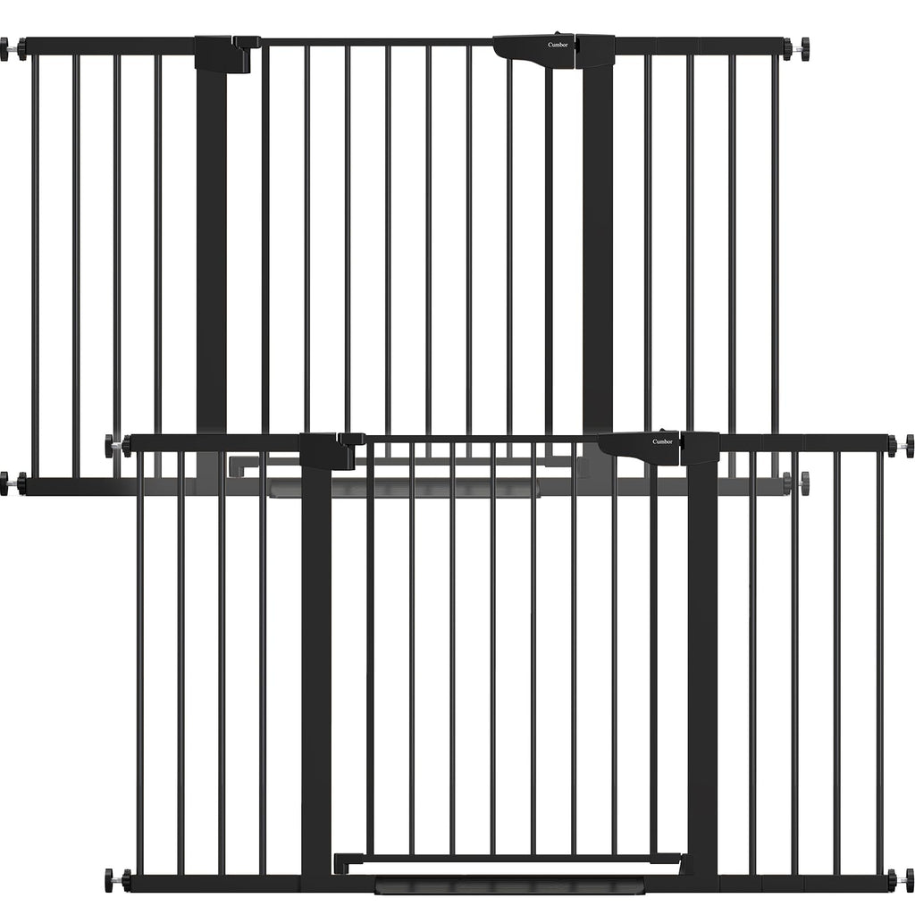 Cumbor 30-46" Baby Gate for Stairs, Auto Close Dog Gate for the House Black