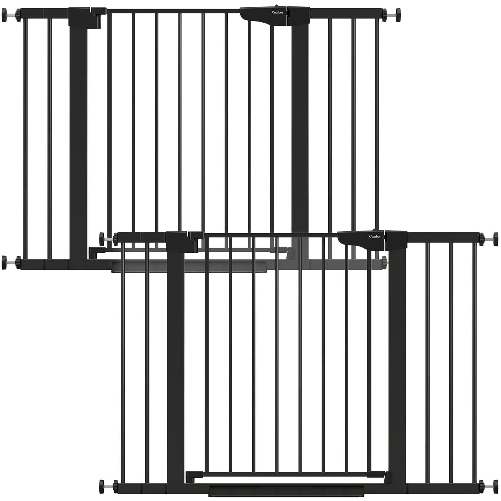 Cumbor 30-46" Baby Gate for Stairs, Auto Close Dog Gate for the House Black
