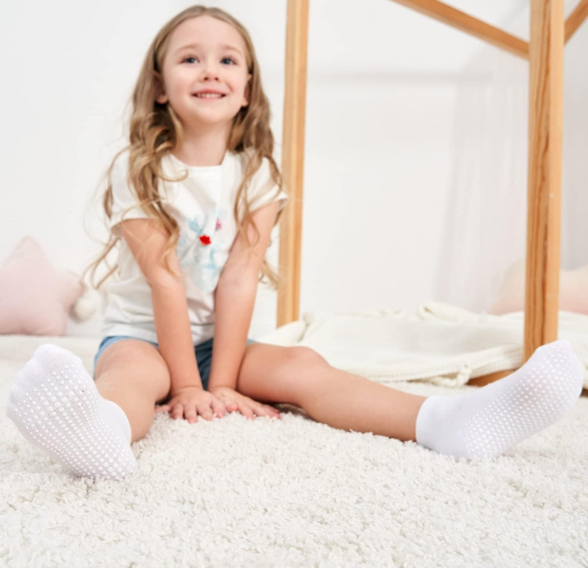 ZAPLES Baby Non Slip Grip Ankle Socks with Non Skid Soles for Infants Toddlers Kids Boys Girls