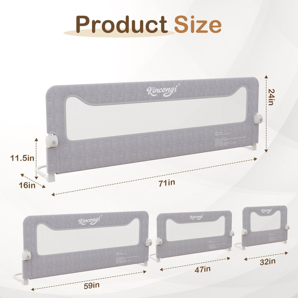 Bed Rail for Toddlers, 71 Inch Swing Down Toddler Bed Rails