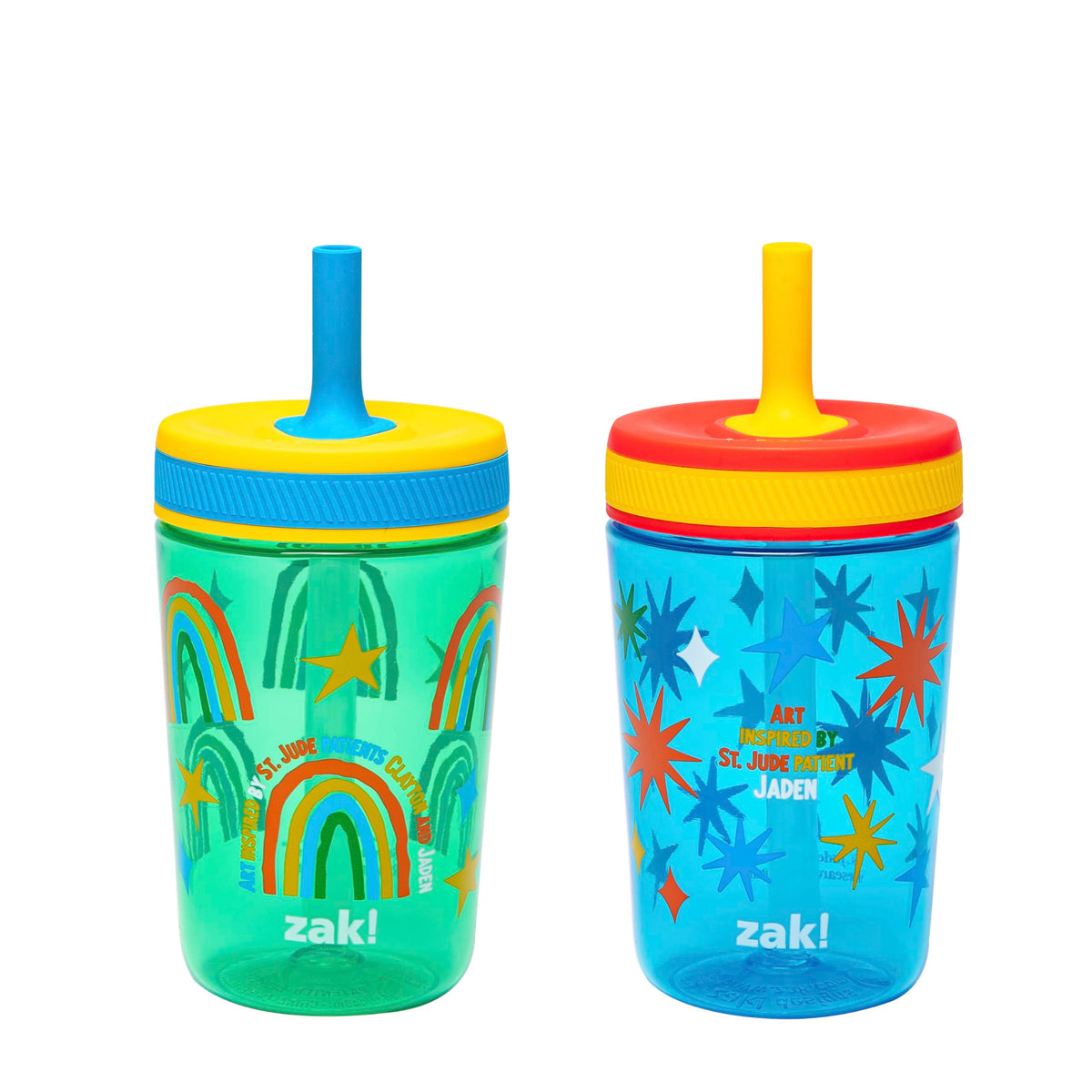 Zak Designs Ms. Rachel Kelso 15oz Leak-Proof Toddler Straw Cups, 2-Pack