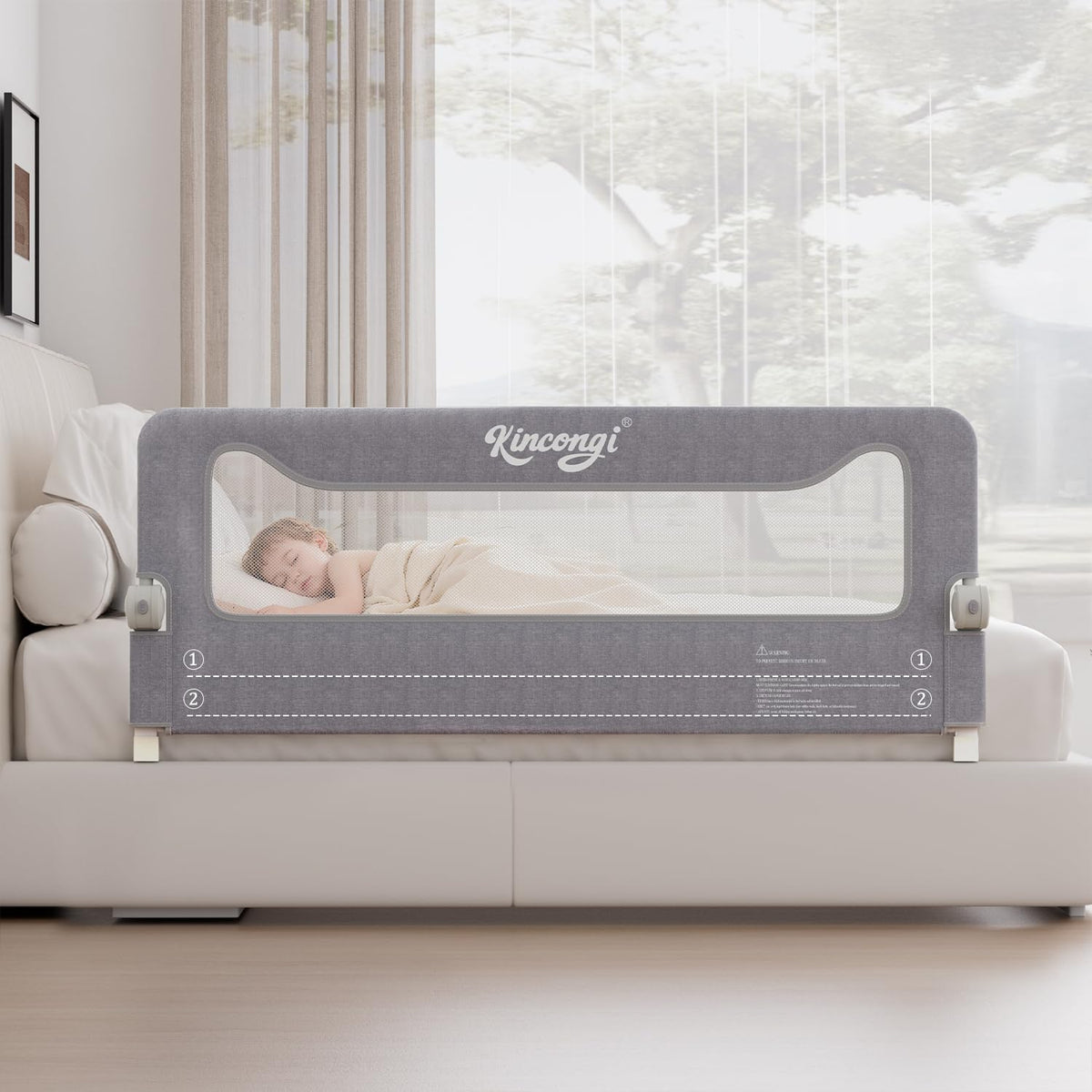 Bed Rail for Toddlers, 71 Inch Swing Down Toddler Bed Rails