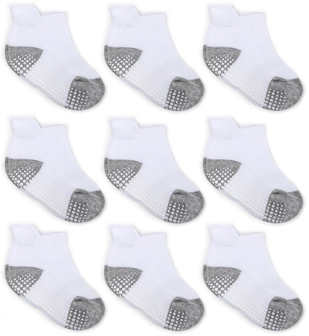ZAPLES Baby Non Slip Grip Ankle Socks with Non Skid Soles for Infants Toddlers Kids Boys Girls