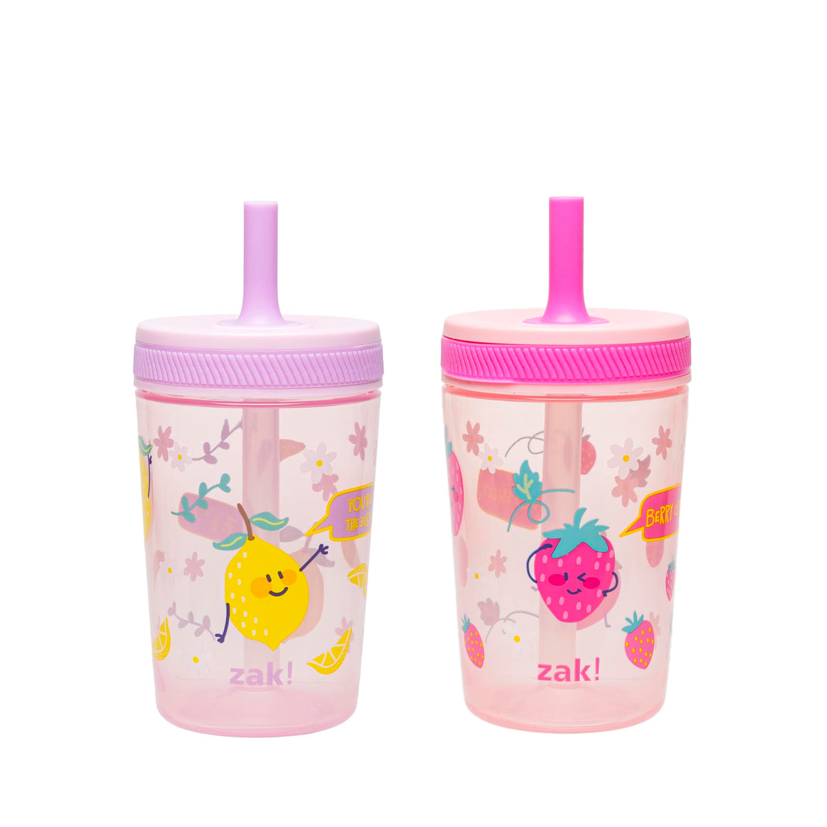 Zak Designs Ms. Rachel Kelso 15oz Leak-Proof Toddler Straw Cups, 2-Pack