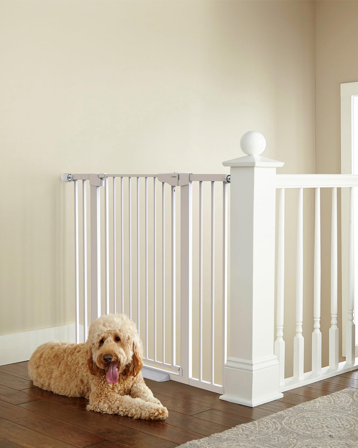 Cumbor 30-46" Baby Gate for Stairs, Auto Close Dog Gate for the House Black