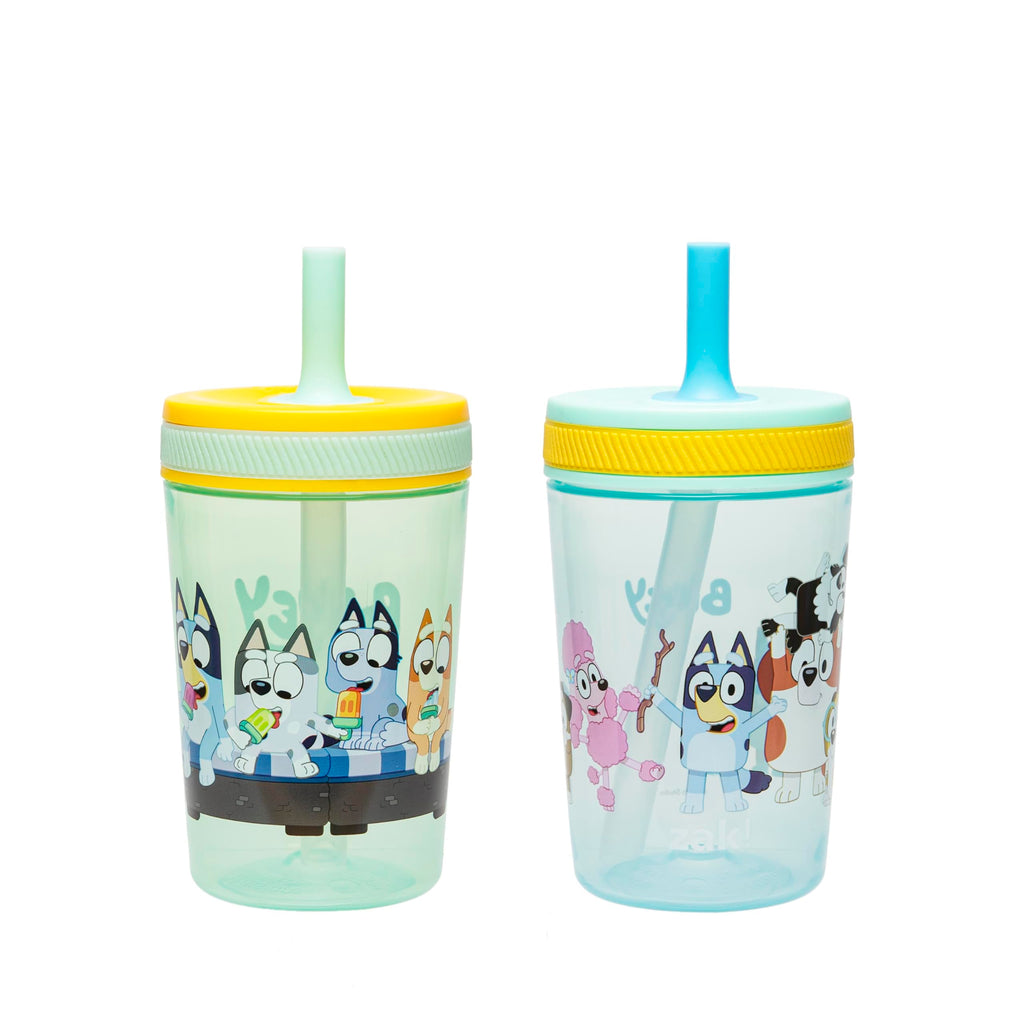 Zak Designs Ms. Rachel Kelso 15oz Leak-Proof Toddler Straw Cups, 2-Pack