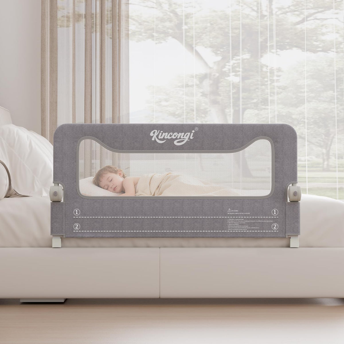 Bed Rail for Toddlers, 71 Inch Swing Down Toddler Bed Rails