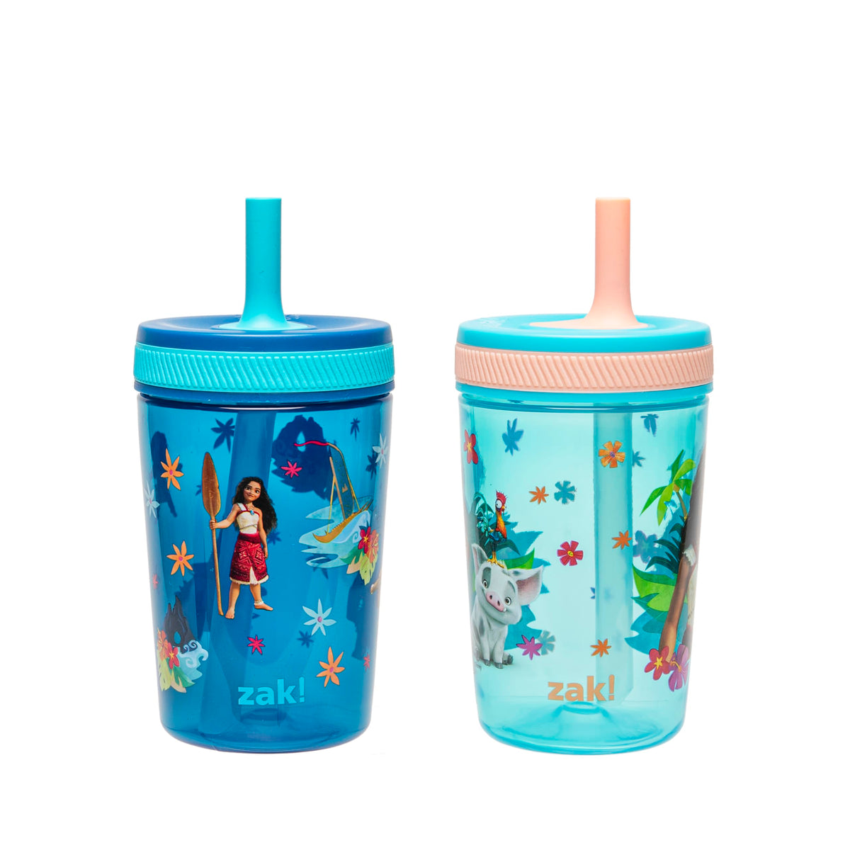 Zak Designs Ms. Rachel Kelso 15oz Leak-Proof Toddler Straw Cups, 2-Pack