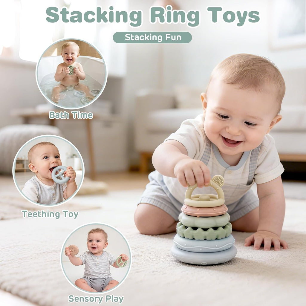 Baby Toys 6-12 Months,Montessori Toys for Babies,Stacking Cups,Shape Sorter
