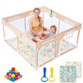 Dripex Small Baby Playpen, 47"x47" Play Pen for Babies, Dark Gray
