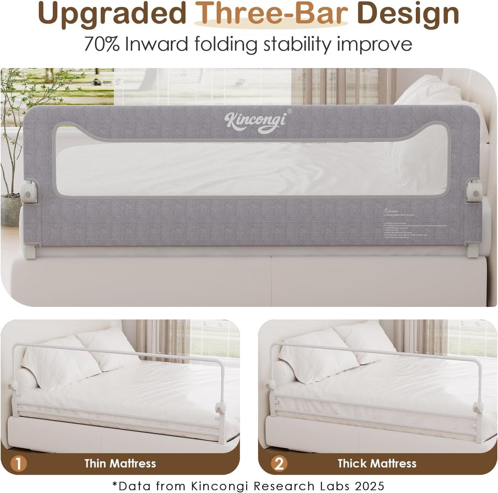 Bed Rail for Toddlers, 71 Inch Swing Down Toddler Bed Rails