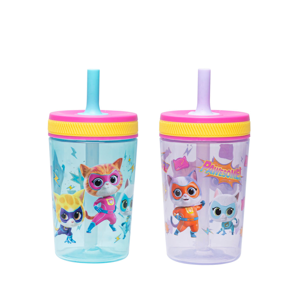 Zak Designs Ms. Rachel Kelso 15oz Leak-Proof Toddler Straw Cups, 2-Pack