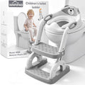 Potty Training Toilet with Step Stool: 2-in-1 8 Heights for Toddler