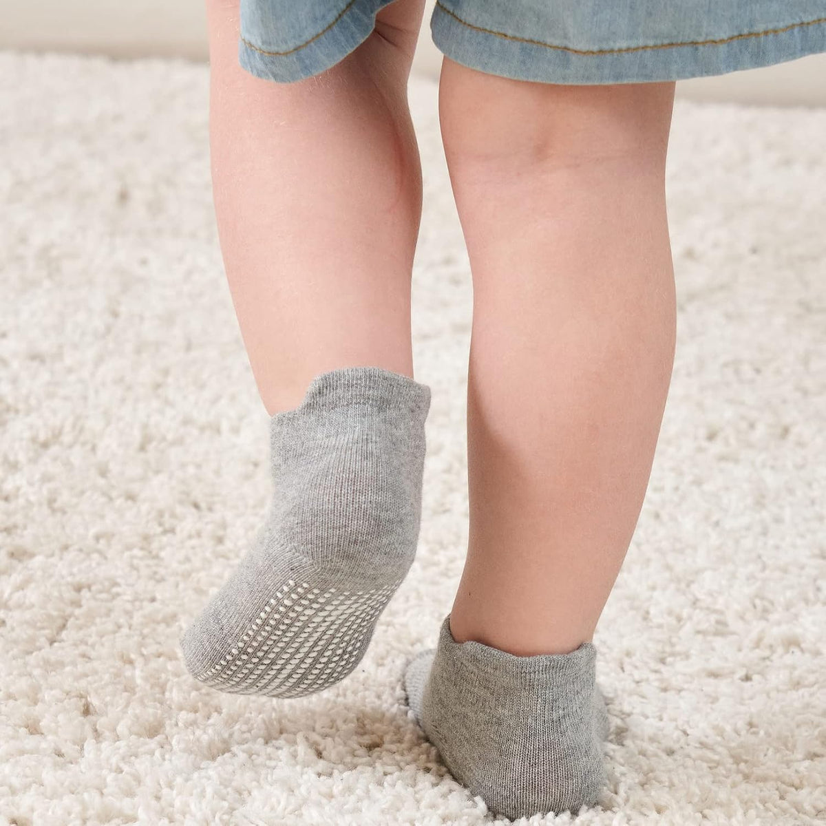ZAPLES Baby Non Slip Grip Ankle Socks with Non Skid Soles for Infants Toddlers Kids Boys Girls