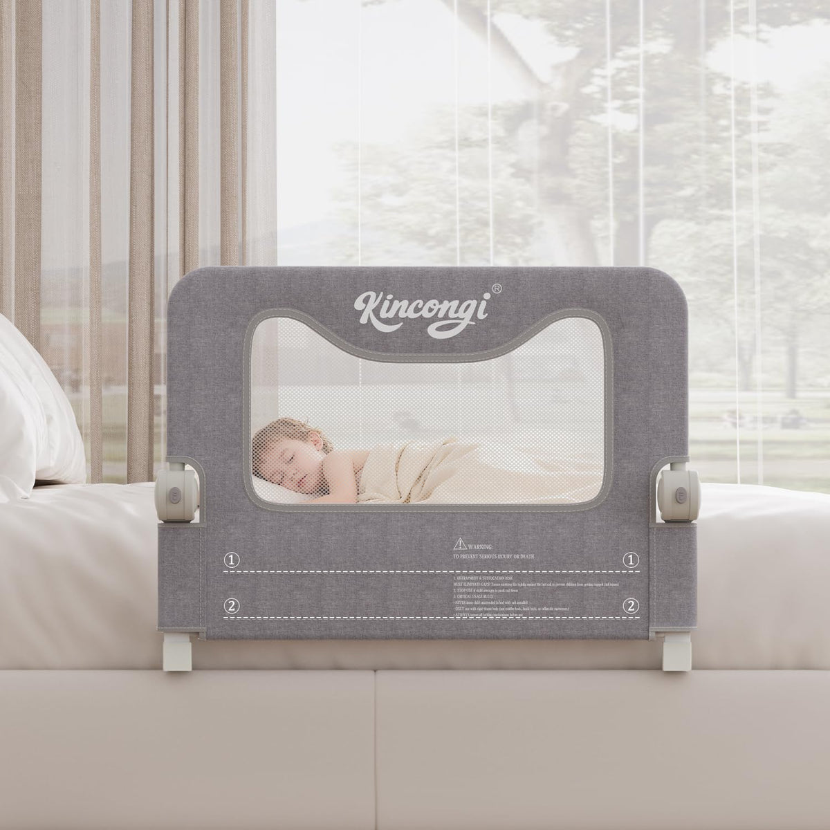 Bed Rail for Toddlers, 71 Inch Swing Down Toddler Bed Rails