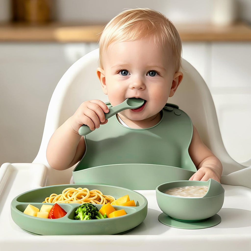 19 Pcs Silicone Baby Feeding Set Eating Essentials for Newborn