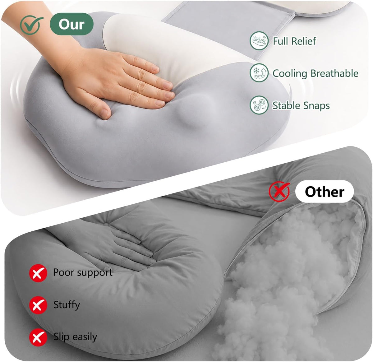 Pregnancy Pillow for Sleeping Cooling Wedge Maternity Body Pillow