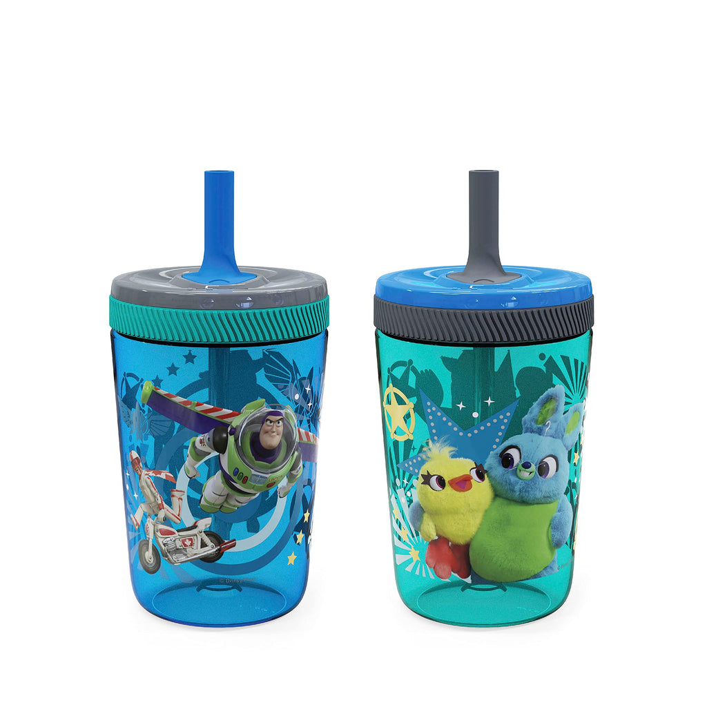 Zak Designs Ms. Rachel Kelso 15oz Leak-Proof Toddler Straw Cups, 2-Pack