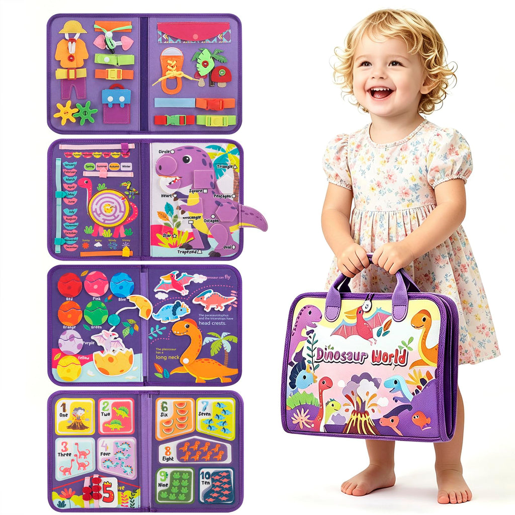 Winblo Toddler Busy Board - Montessori Toys for Toddler Boy Girl Birthday Gift, Educational Learning Sensory Busy Book for Toddlers Boys, Toddlers Activities Travel Toys for Airplane Car
