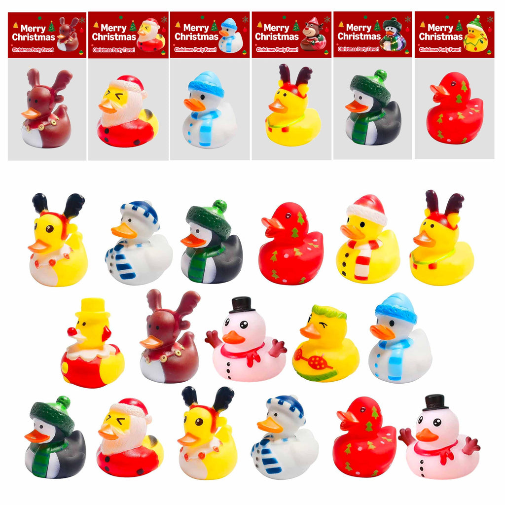 24 Pcs Halloween Party Favors Rubber Ducks,Baby Showers Accessories Bath Toys for Kids Halloween Decorations Trick or Treat Supplies Goodie Bag Fillers (Halloween Card)