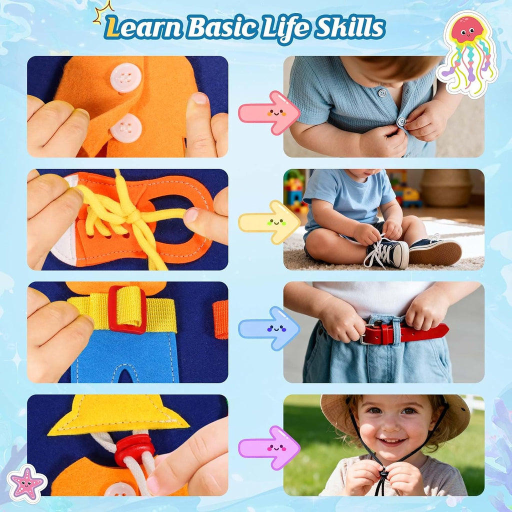 Winblo Toddler Busy Board - Montessori Toys for Toddler Boy Girl Birthday Gift, Educational Learning Sensory Busy Book for Toddlers Boys, Toddlers Activities Travel Toys for Airplane Car