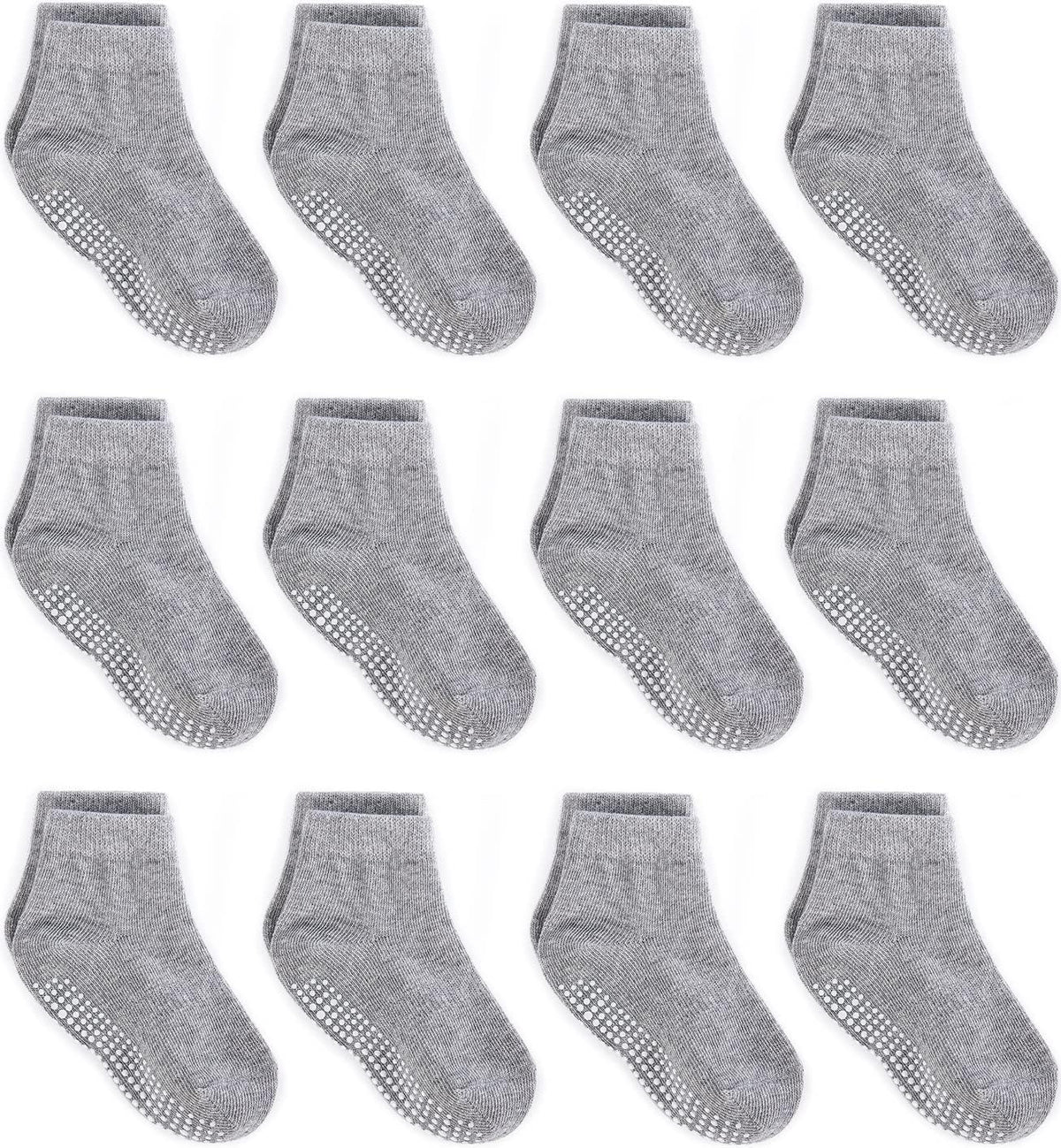 ZAPLES Baby Non Slip Grip Ankle Socks with Non Skid Soles for Infants Toddlers Kids Boys Girls