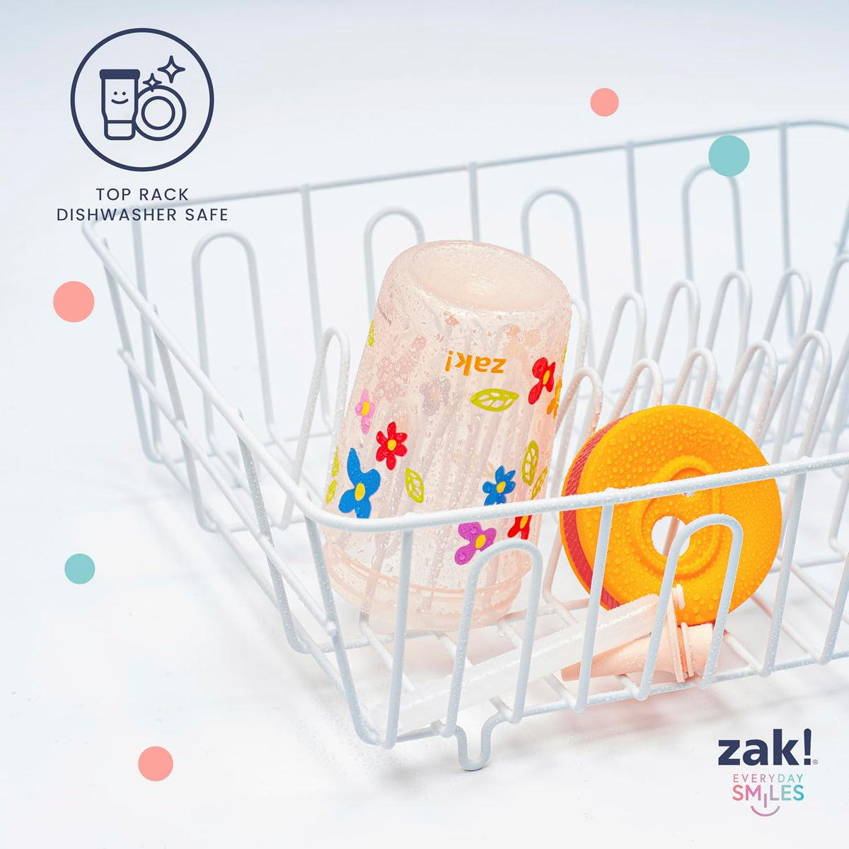 Zak Designs Ms. Rachel Kelso 15oz Leak-Proof Toddler Straw Cups, 2-Pack