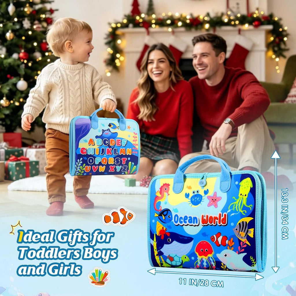 Winblo Toddler Busy Board - Montessori Toys for Toddler Boy Girl Birthday Gift, Educational Learning Sensory Busy Book for Toddlers Boys, Toddlers Activities Travel Toys for Airplane Car