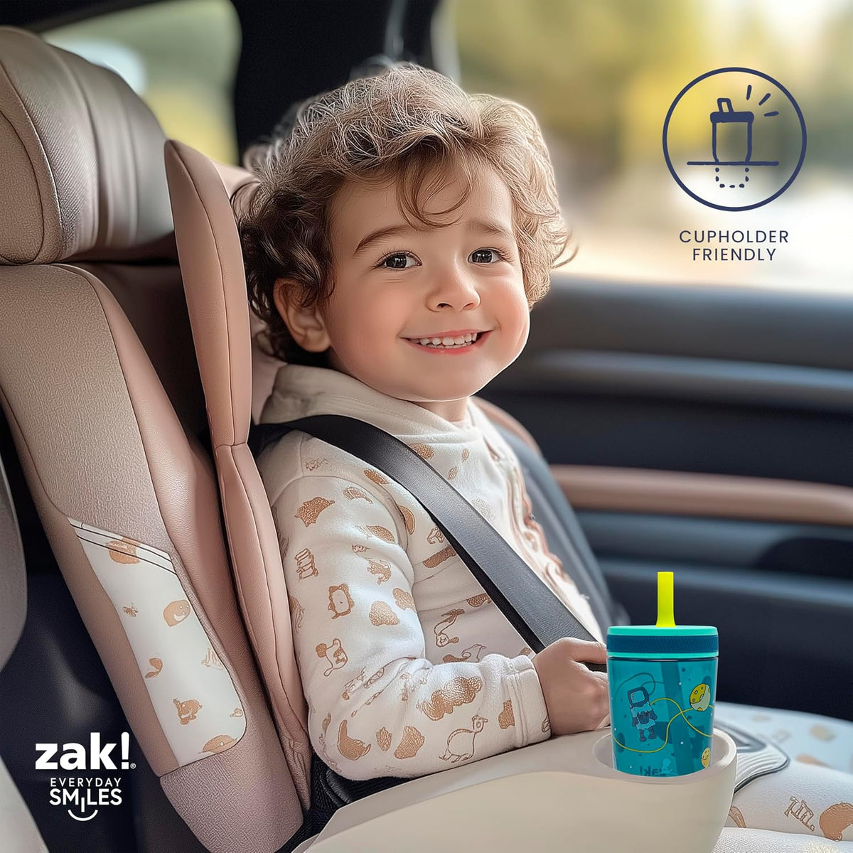 Zak Designs Ms. Rachel Kelso 15oz Leak-Proof Toddler Straw Cups, 2-Pack